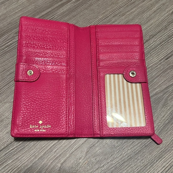 Kate Spade New York Grand Street Stacy Wallet in Sweetheart Pink Leather - Picture 3 of 5